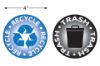 Cosco Recycle and Trash Bin Decal Set 4" Diameter Blue Recycle and Black Trash Stickers for Waste Sorting 2 Count (098594)