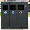 Cosco Recycle and Trash Bin Decal Set 4" Diameter Blue Recycle and Black Trash Stickers for Waste Sorting 2 Count (098594)