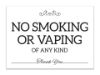 Cosco No Smoking No Vaping Sign Spa Style 7" x 5" Decorative Smoke Free Sign for Business Office and Public Spaces 1 Count (098650)