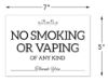 Cosco No Smoking No Vaping Sign Spa Style 7" x 5" Decorative Smoke Free Sign for Business Office and Public Spaces 1 Count (098650)