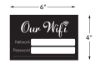 Cosco WiFi Password Sign 6" x 4" Black with White Imprint Display Sign for Office Restaurant Cafe or Reception Area 1 Count (098646)