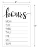 Cosco Dry Erase Business Hours Sign Spa Style 8" x 12" White with Black Imprint Reusable Store Hours Board 1 Count (098644)