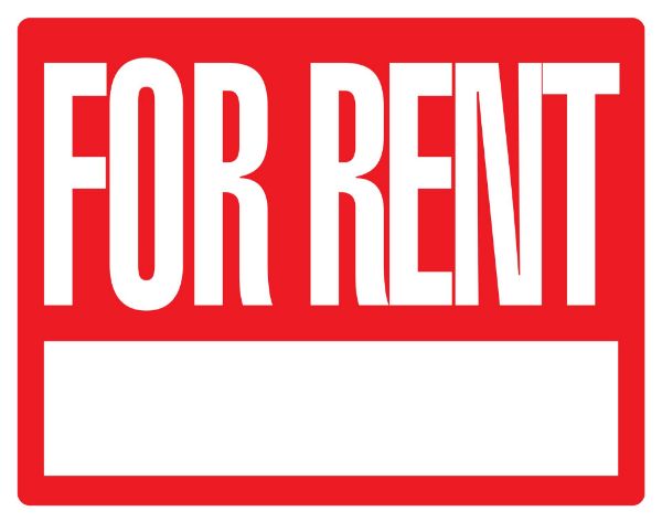 Cosco For Rent Yard Sign Kit 19" x 15" Red and White Corrugated 2 Sided Sign with Stake Outdoor Real Estate Sign 1 Count