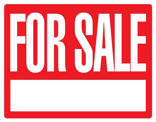 Cosco For Sale Yard Sign Kit 19" x 15" Red and White Corrugated 2 Sided Sign with Stake Outdoor Lawn Sign 1 Count (098534)